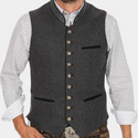 Gilet Traditionnel Homme Style Bavarois - En Flanelle, Coupe Ajustée - Pour Oktoberfest, Mariage, Fêtes - 2