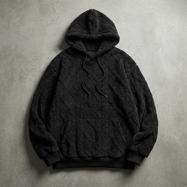 Sweat À Capuche Homme Matière Texturée Matelassée Cordon De Serrage