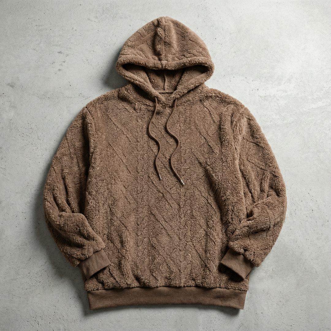 Sweat À Capuche Homme Matière Texturée Matelassée Cordon De Serrage