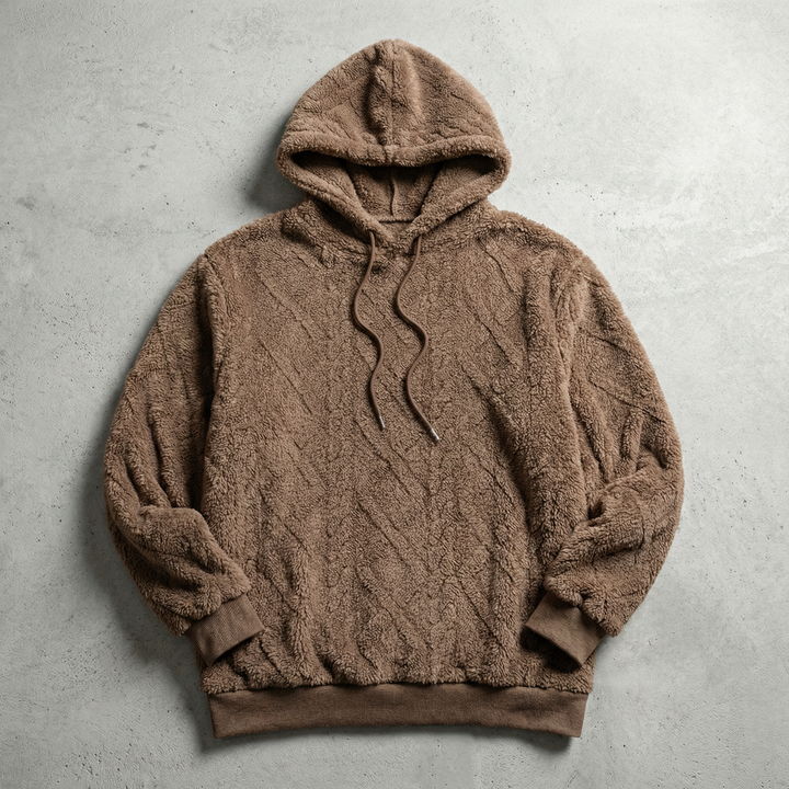 Sweat À Capuche Homme Matière Texturée Matelassée Cordon De Serrage