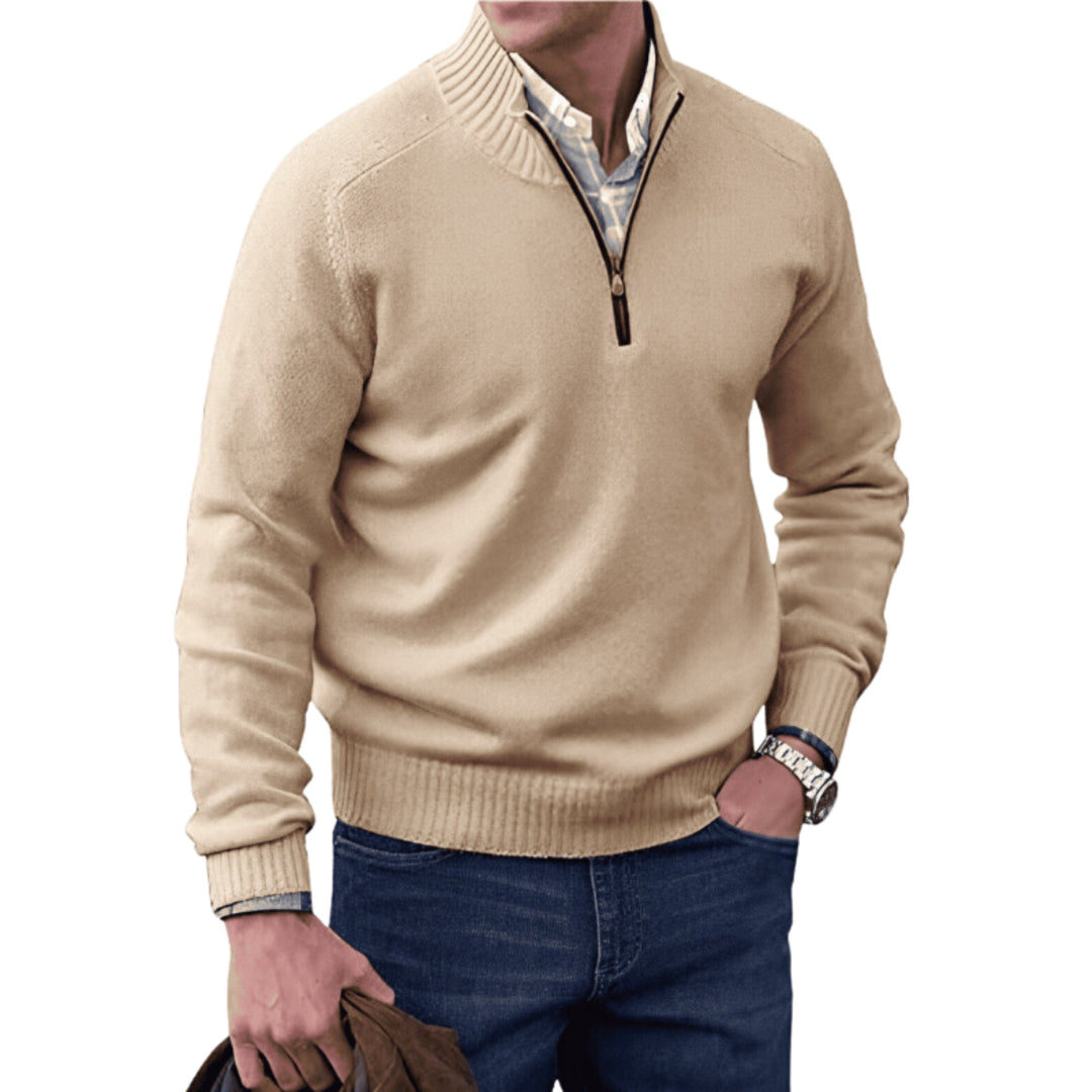Pull d’Hiver Homme en Maille Chaude Zippé