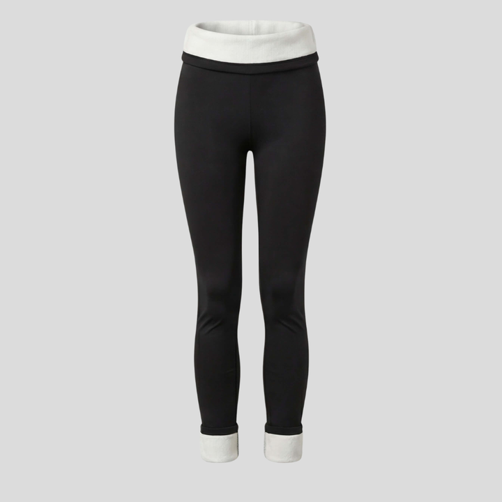Legging Femme Doublure Polaire Taille Haute Et Ourlet Reversibles
