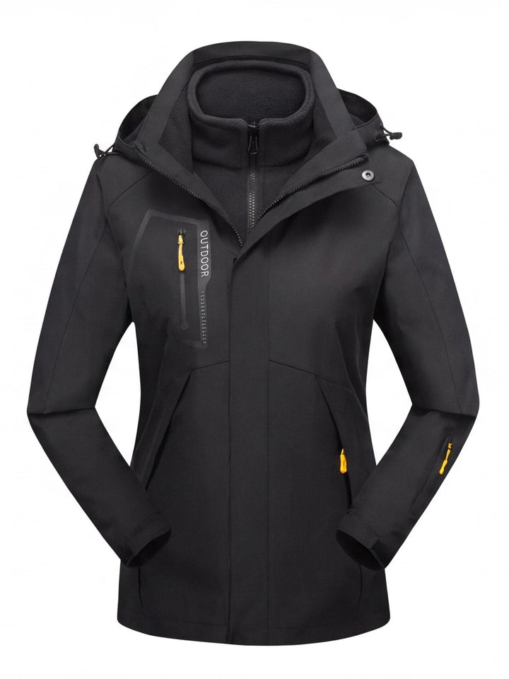 Veste De Randonnée Femme 3 En 1 Modulable Avec Polaire Amovible Et Capuche
