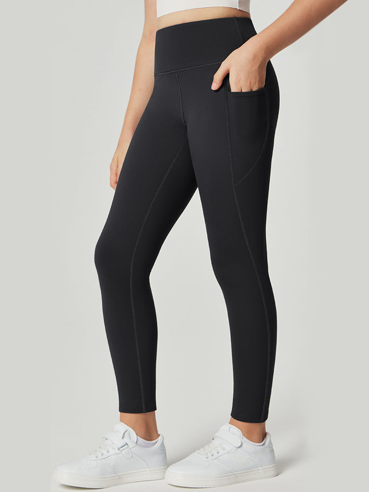 Legging Femme Taille Haute Doublé Polaire Avec Poches Latérales