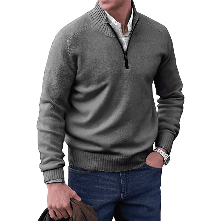 Pull d’Hiver Homme en Maille Chaude Zippé