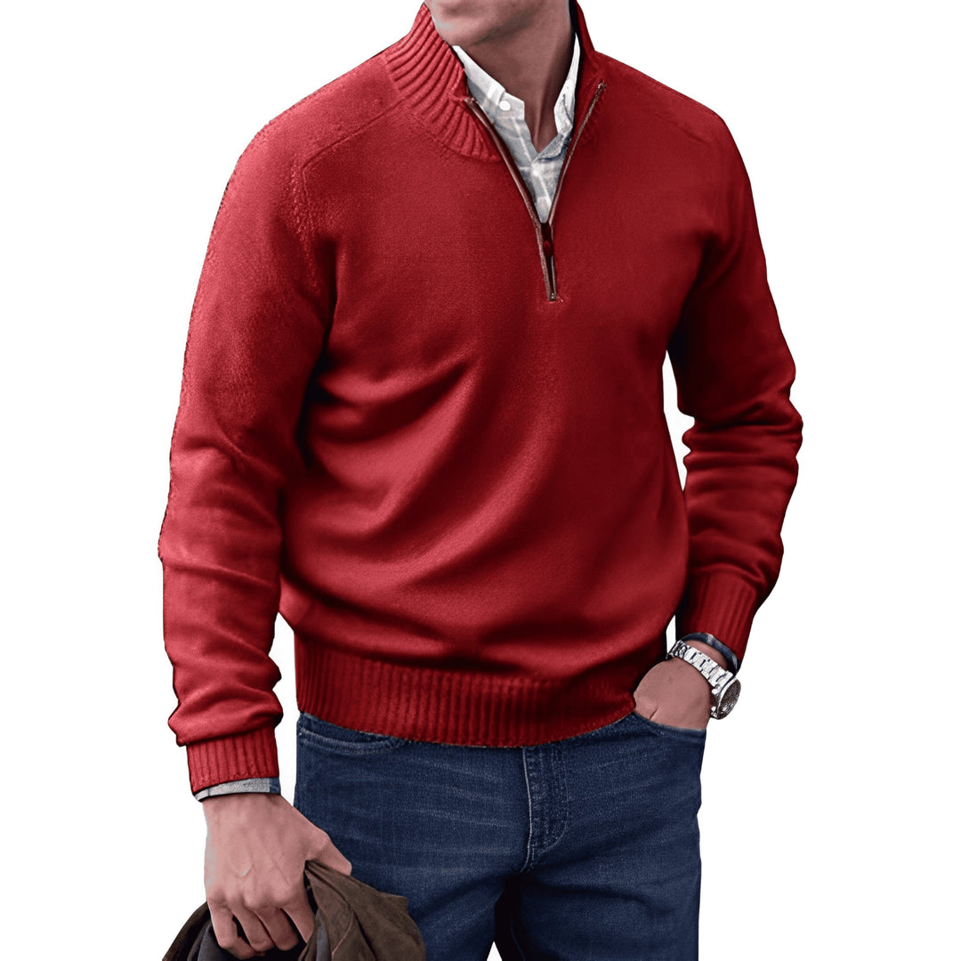 Pull d’Hiver Homme en Maille Chaude Zippé