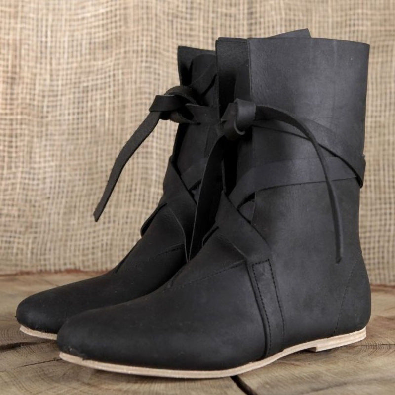 Bottines Femme Lacées Plate Semelle Fine