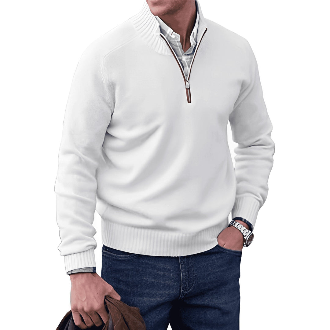 Pull d’Hiver Homme en Maille Chaude Zippé