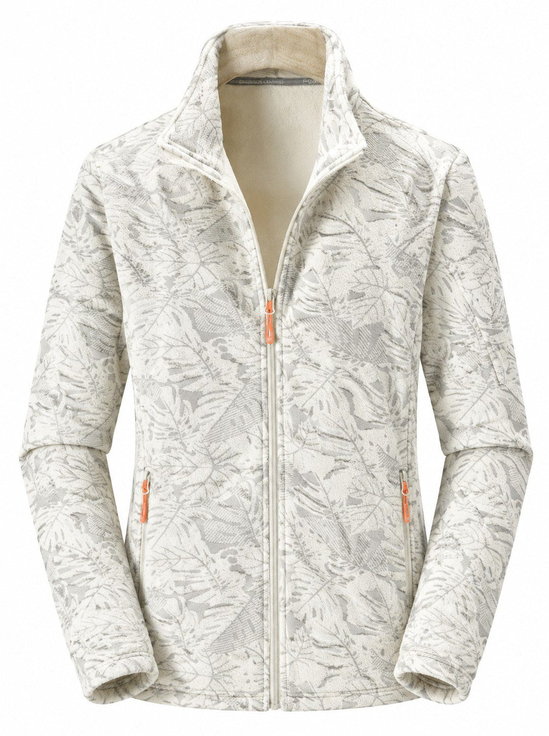 Veste Polaire Femme Zip Intégral Col Montant Imprimé Nature Et Poches Zippées