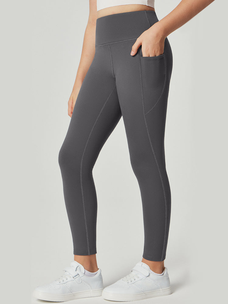 Legging Femme Taille Haute Doublé Polaire Avec Poches Latérales