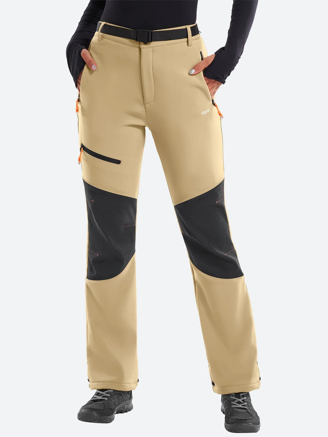 Pantalon De Ski Femme Doublé Polaire Imperméable Genoux Renforcés