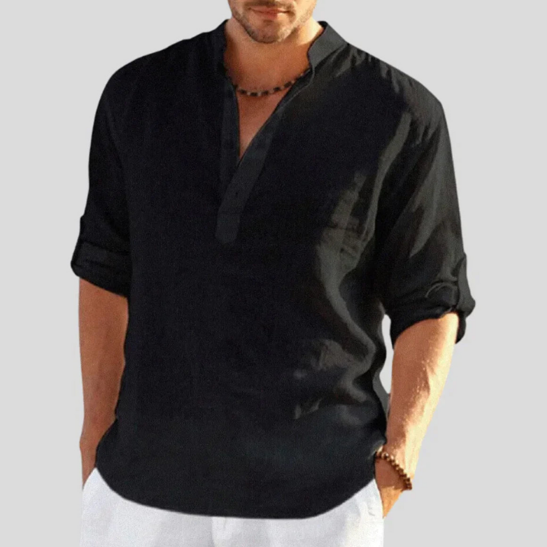 François | Chemise Henley décontractée pour hommes