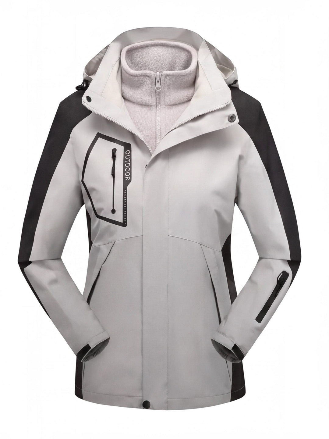 Veste De Randonnée Femme 3 En 1 Modulable Avec Polaire Amovible Et Capuche