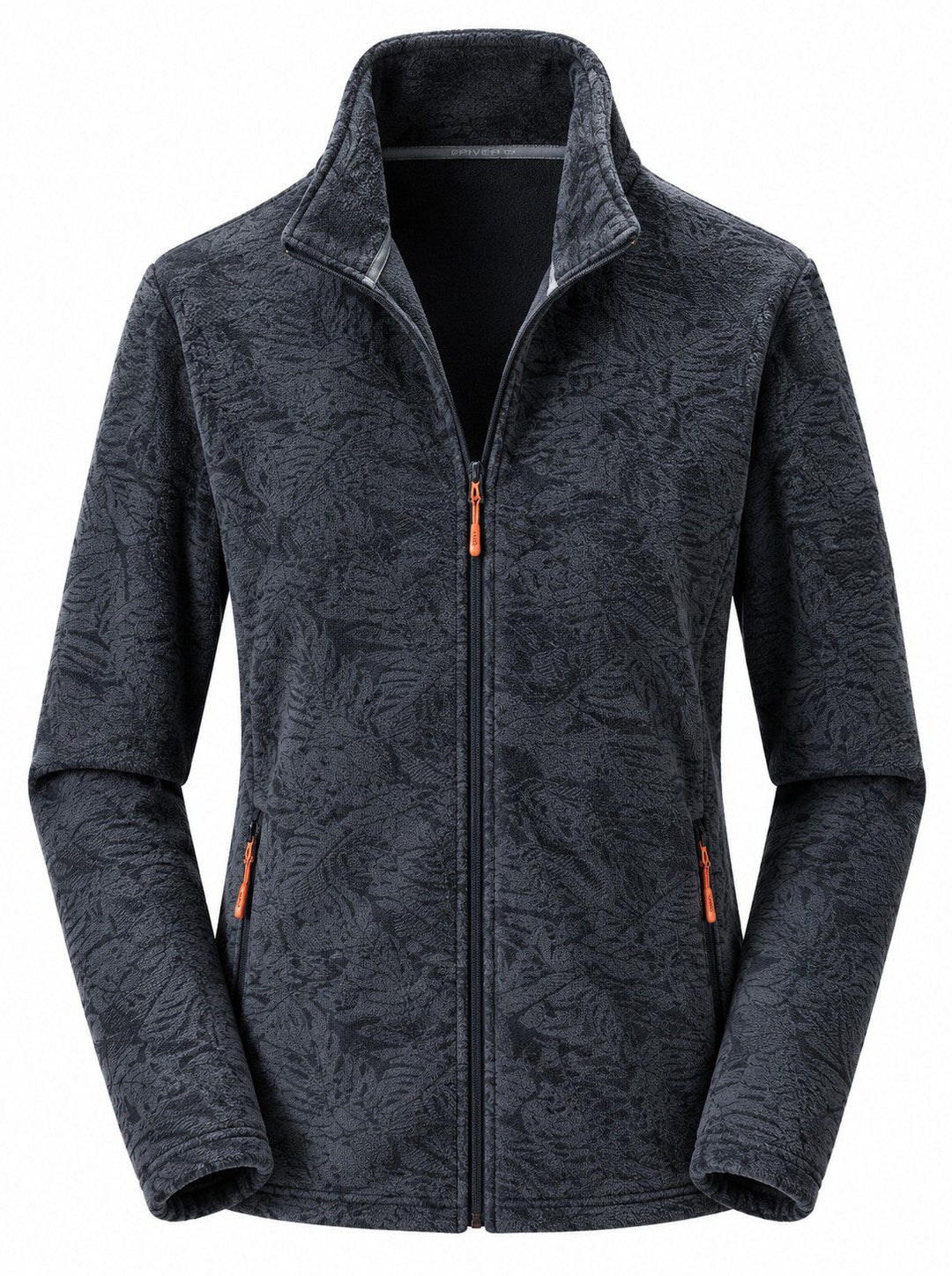 Veste Polaire Femme Zip Intégral Col Montant Imprimé Nature Et Poches Zippées
