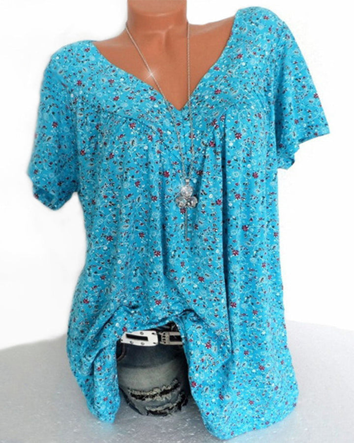 Liora | Blouse fleurie à col en V pour femmes