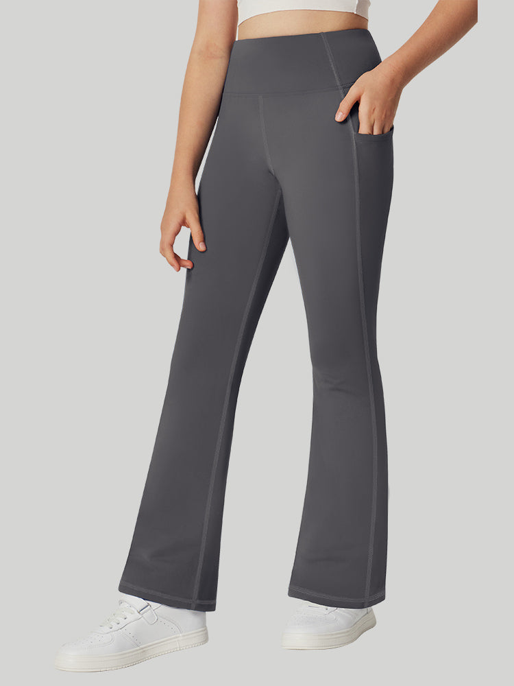Pantalon Femme Taille Haute Doublé Polaire Évasé Avec Poches