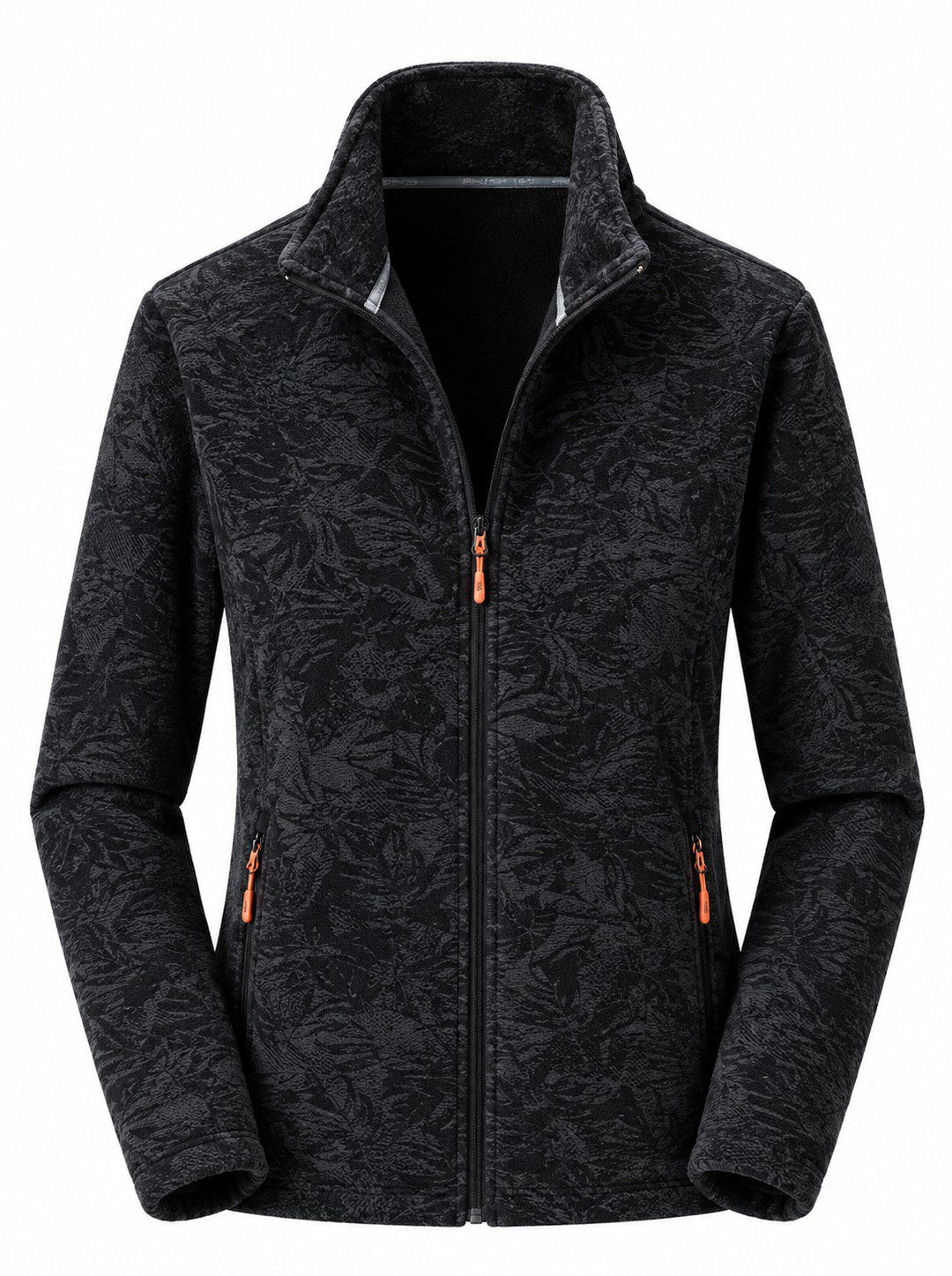 Veste Polaire Femme Zip Intégral Col Montant Imprimé Nature Et Poches Zippées