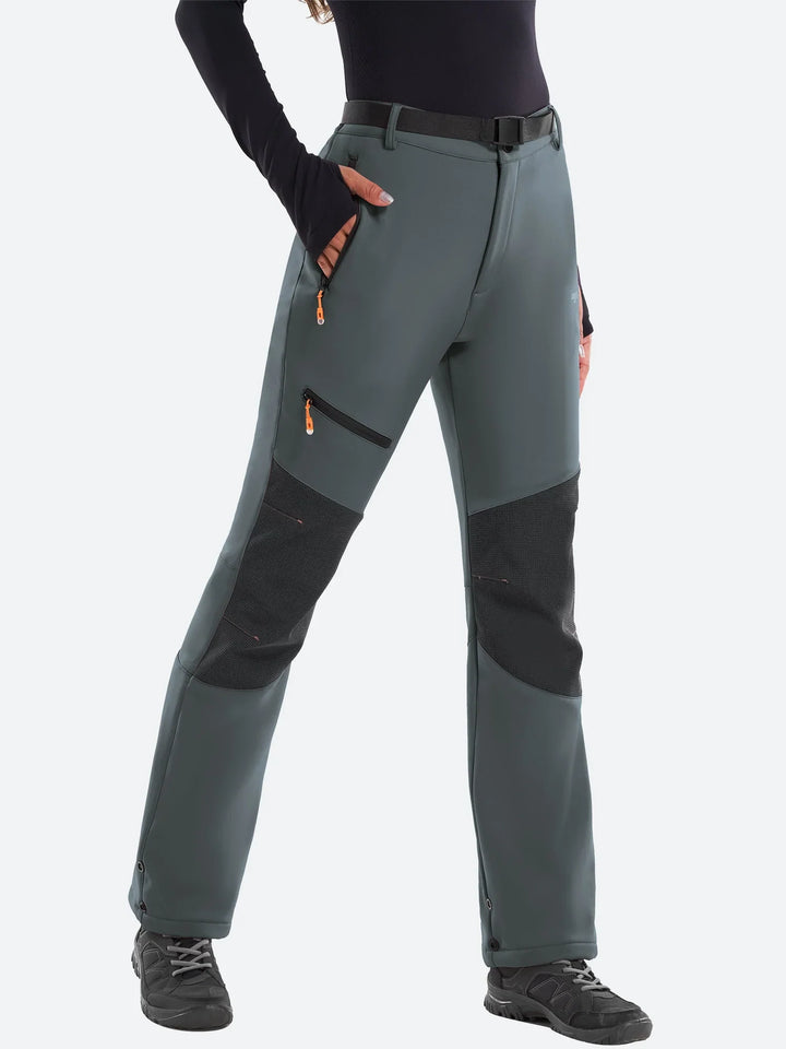 Pantalon De Ski Femme Doublé Polaire Imperméable Genoux Renforcés