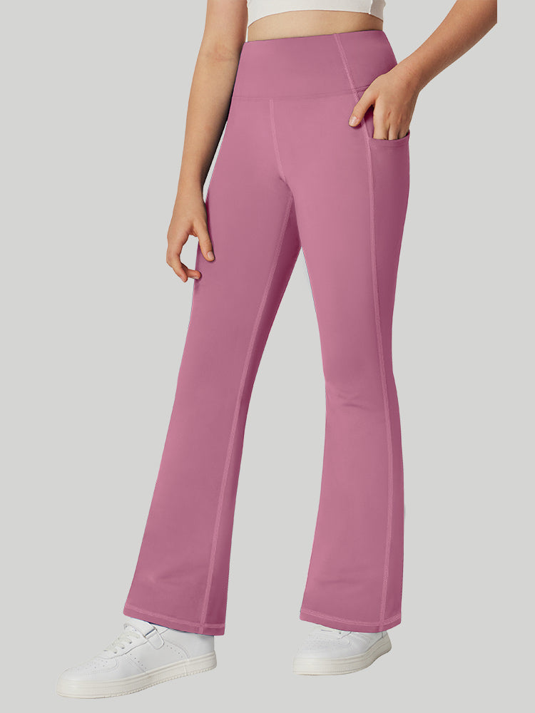 Pantalon Femme Taille Haute Doublé Polaire Évasé Avec Poches