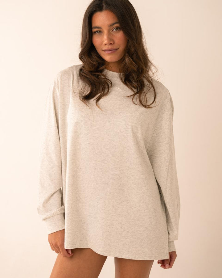 T-Shirt Femme Oversize Style Boyfriend à Manches Longues