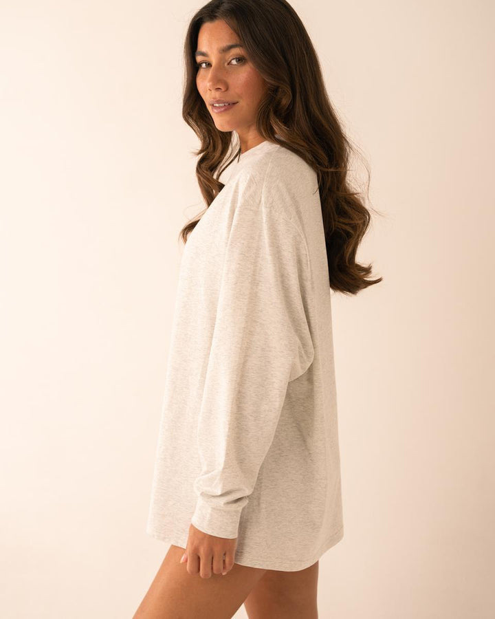 T-Shirt Femme Oversize Style Boyfriend à Manches Longues