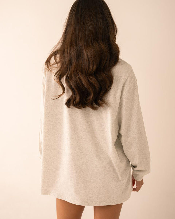 T-Shirt Femme Oversize Style Boyfriend à Manches Longues