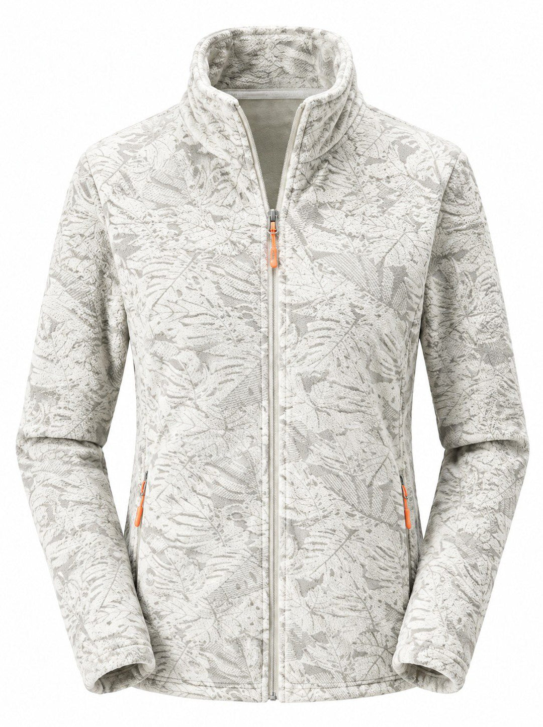 Veste Polaire Femme Zip Intégral Col Montant Imprimé Nature Et Poches Zippées
