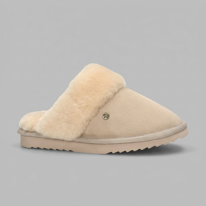 Chaussons Mules en Daim Doublés Fourrure pour Femme