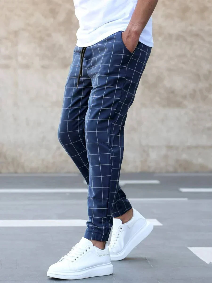 Michel | Pantalons modernes à carreaux pour hommes