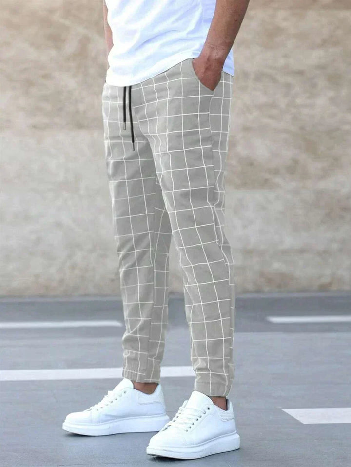 Michel | Pantalons modernes à carreaux pour hommes