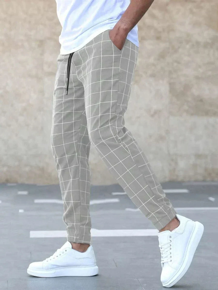 Michel | Pantalons modernes à carreaux pour hommes