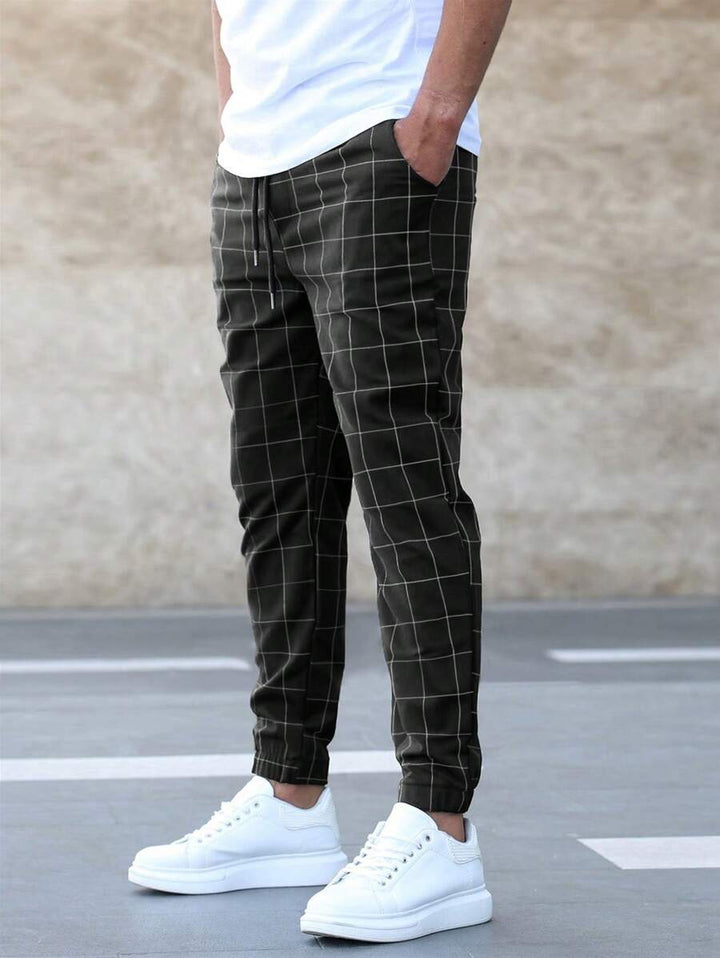 Michel | Pantalons modernes à carreaux pour hommes