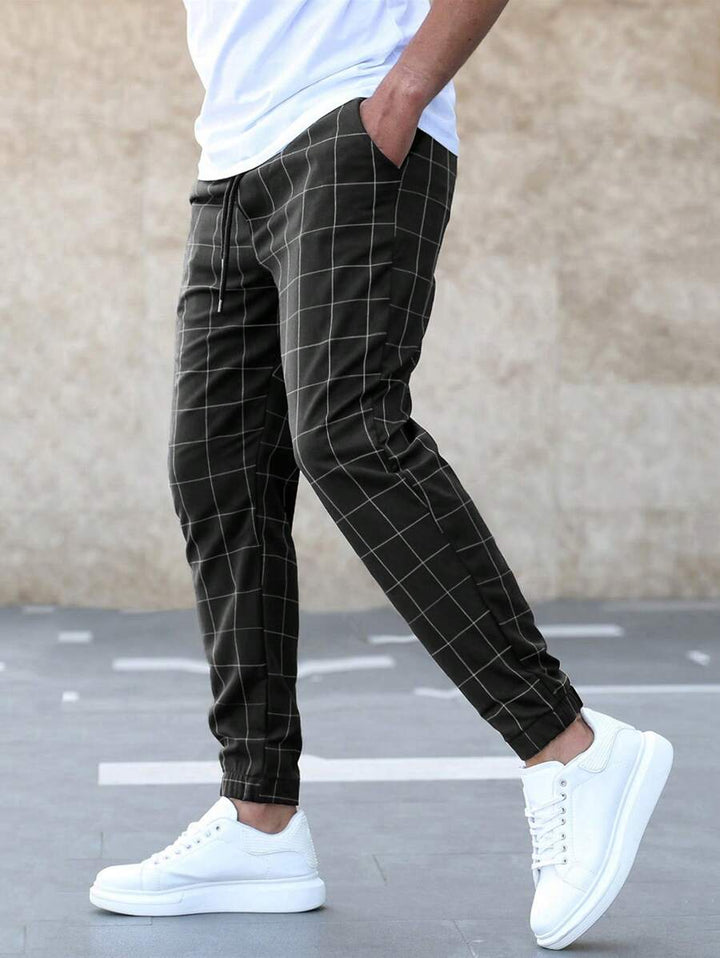 Michel | Pantalons modernes à carreaux pour hommes