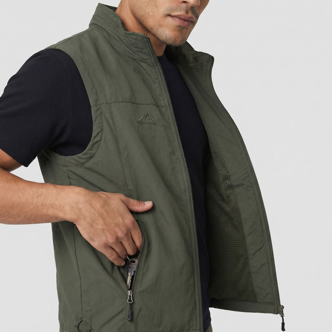 Gilet de Randonnée Homme Léger Respirant Multi Poches