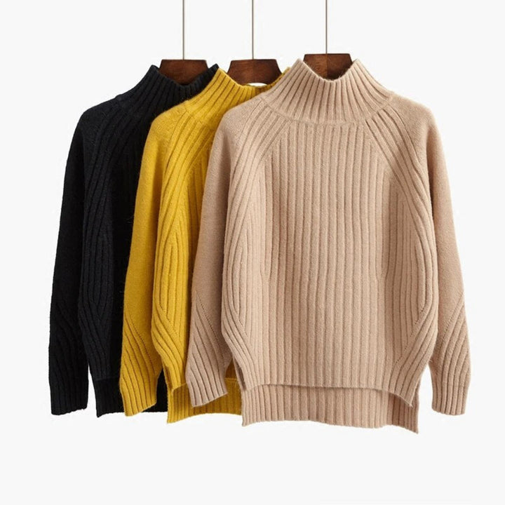 Pull Femme Col Roulé en Maille Douce