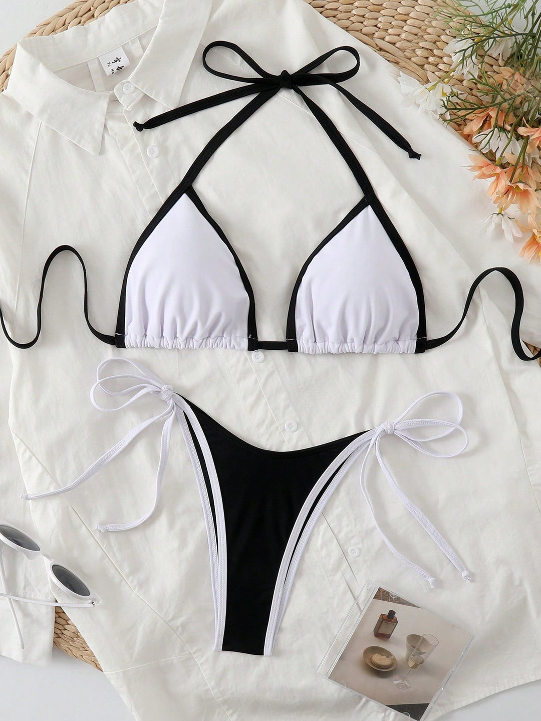 Bénédicte | Ensemble bikini triangle à nouer pour femmes