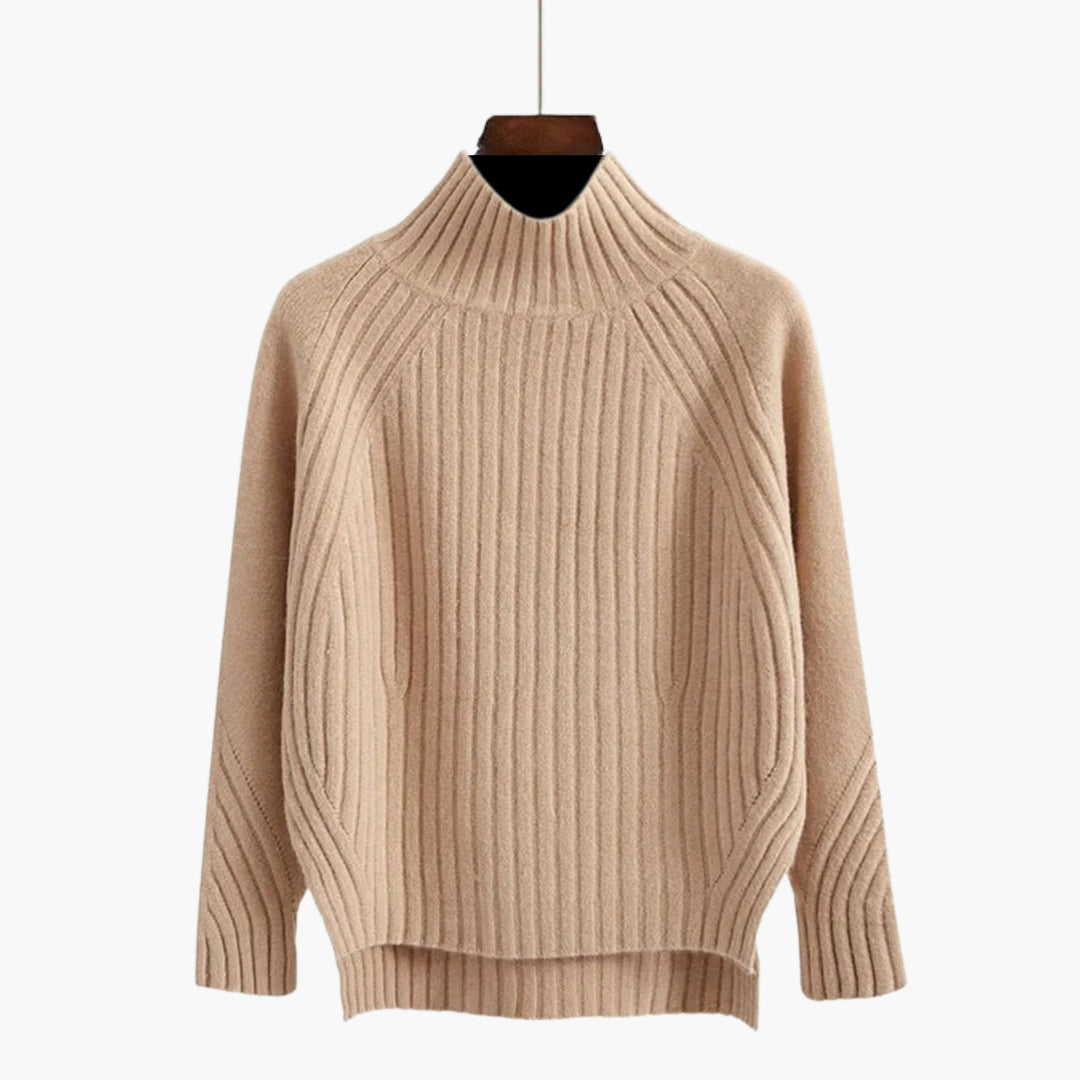 Pull Femme Col Roulé en Maille Douce