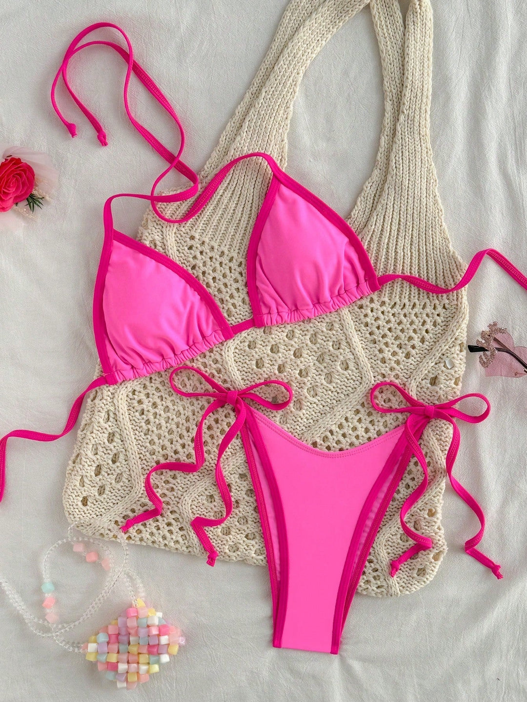 Bénédicte | Ensemble bikini triangle à nouer pour femmes