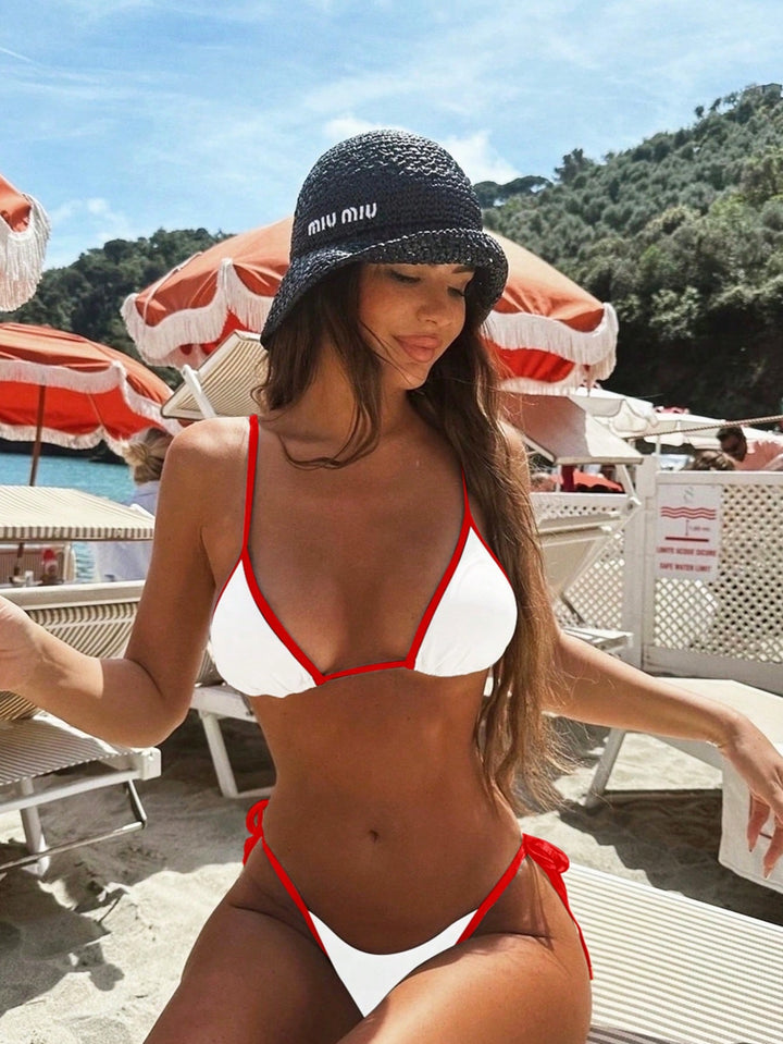 Bénédicte | Ensemble bikini triangle à nouer pour femmes