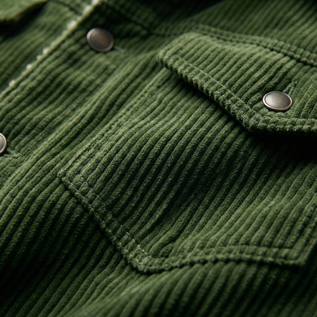Veste Homme En Velours Côtelé Doublure Fausse Fourrure Col Revers