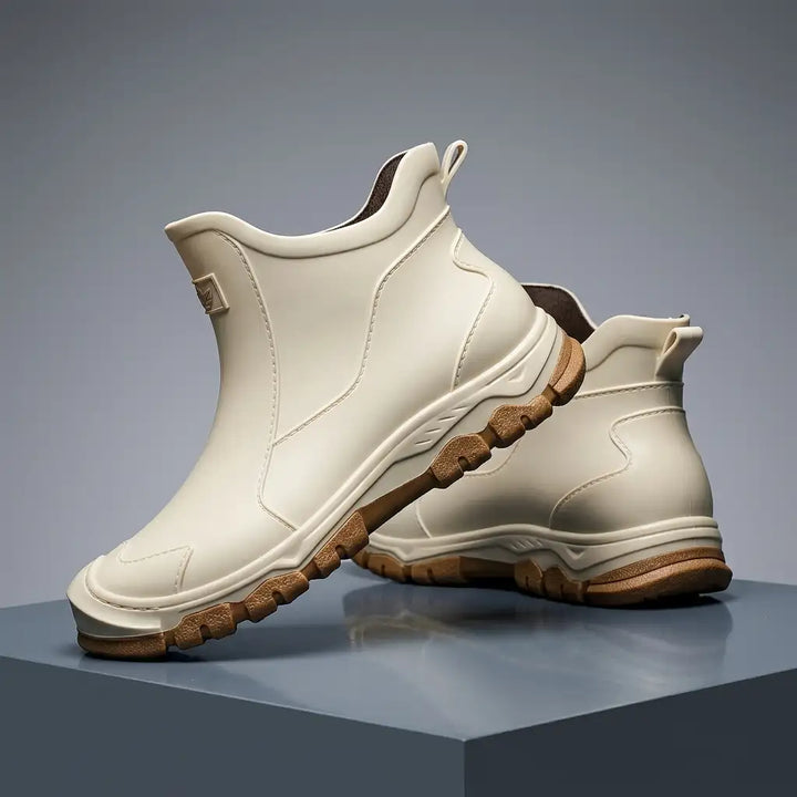 Bottes De Pluie Homme En Caoutchouc Semelle Crantée Et Tirette Arrière