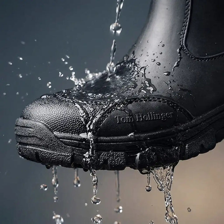 Bottes De Pluie Homme En Caoutchouc Semelle Crantée Et Tirette Arrière