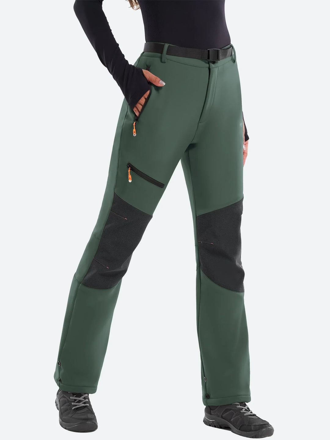 Pantalon De Ski Femme Doublé Polaire Imperméable Genoux Renforcés
