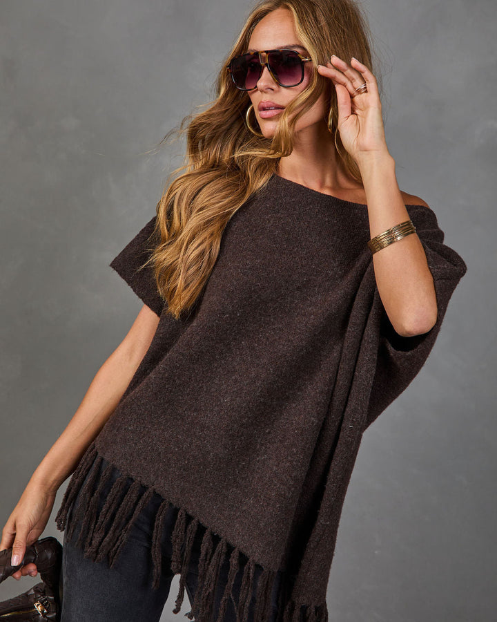 Pull Femme Oversize en Maille avec Ourlet à Franges