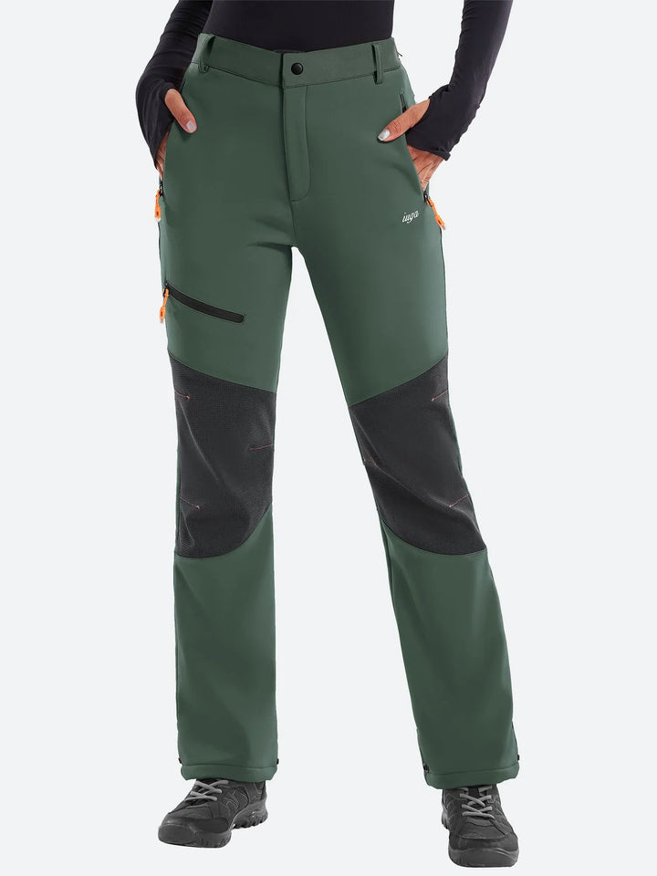 Pantalon De Ski Femme Doublé Polaire Imperméable Genoux Renforcés