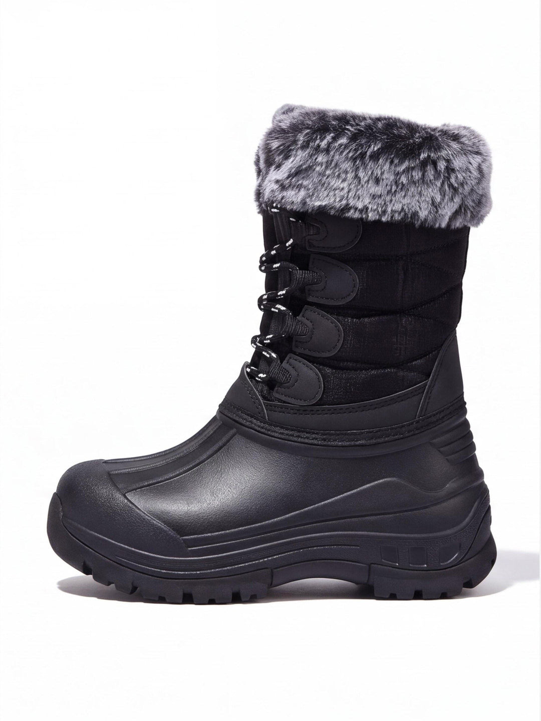 Bottes De Randonnée Femme Imperméables Doublure Polaire Et Col Fausse Fourrure