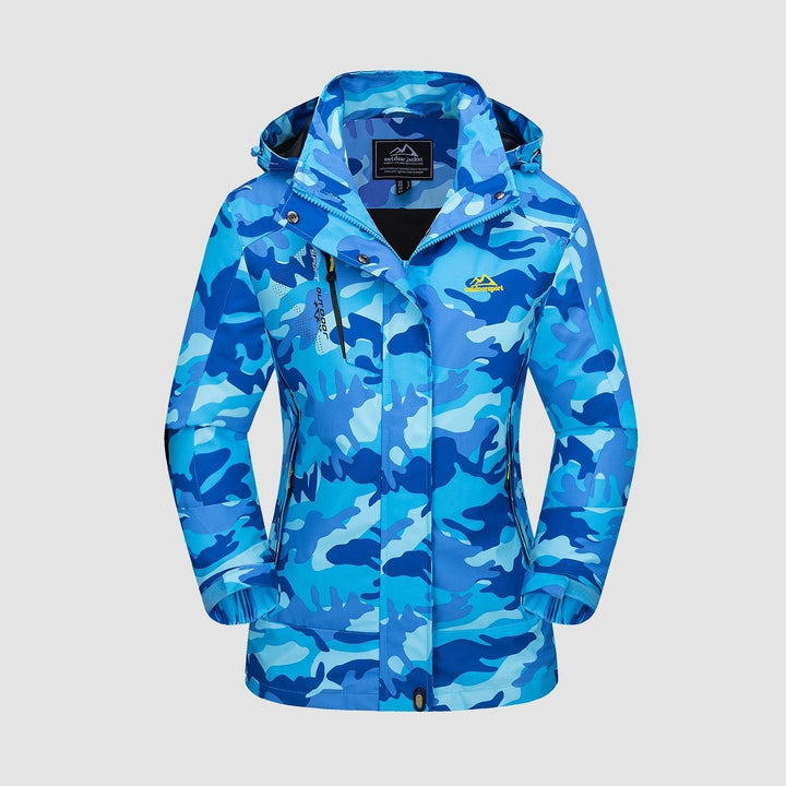 Veste de Ski Femme 3 en 1 Imperméable Doublée Polaire à Capuche