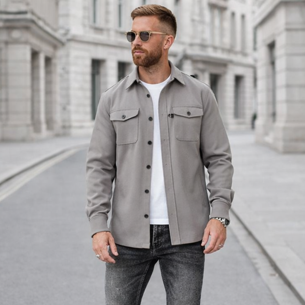 Surchemise Boutonnée à Poches Poitrine pour Homme