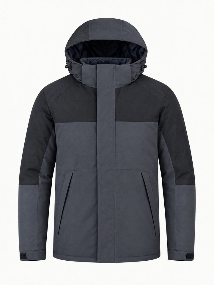 Veste De Randonnée Homme Isolante À Capuche Et Col Haut Fermeture Tempête