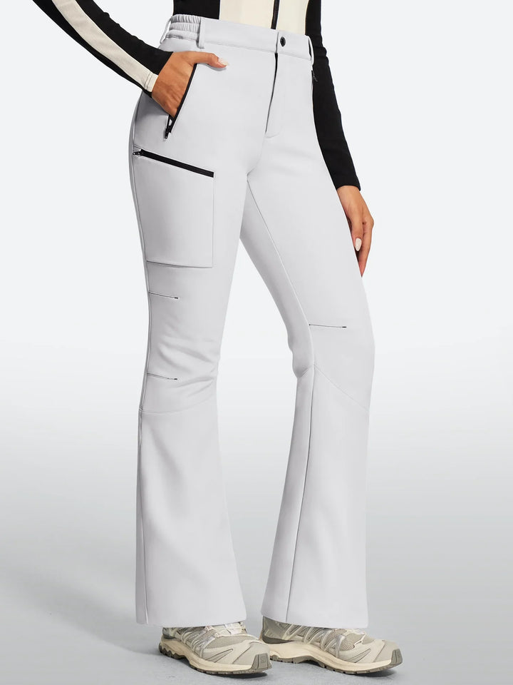 Pantalon De Ski Femme Doublé Polaire Imperméable Coupe Évasée